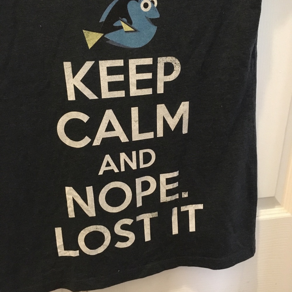 Disney Pixar Keep Calm V Neck Tee Dori Nemo - Picture 2 of 8
